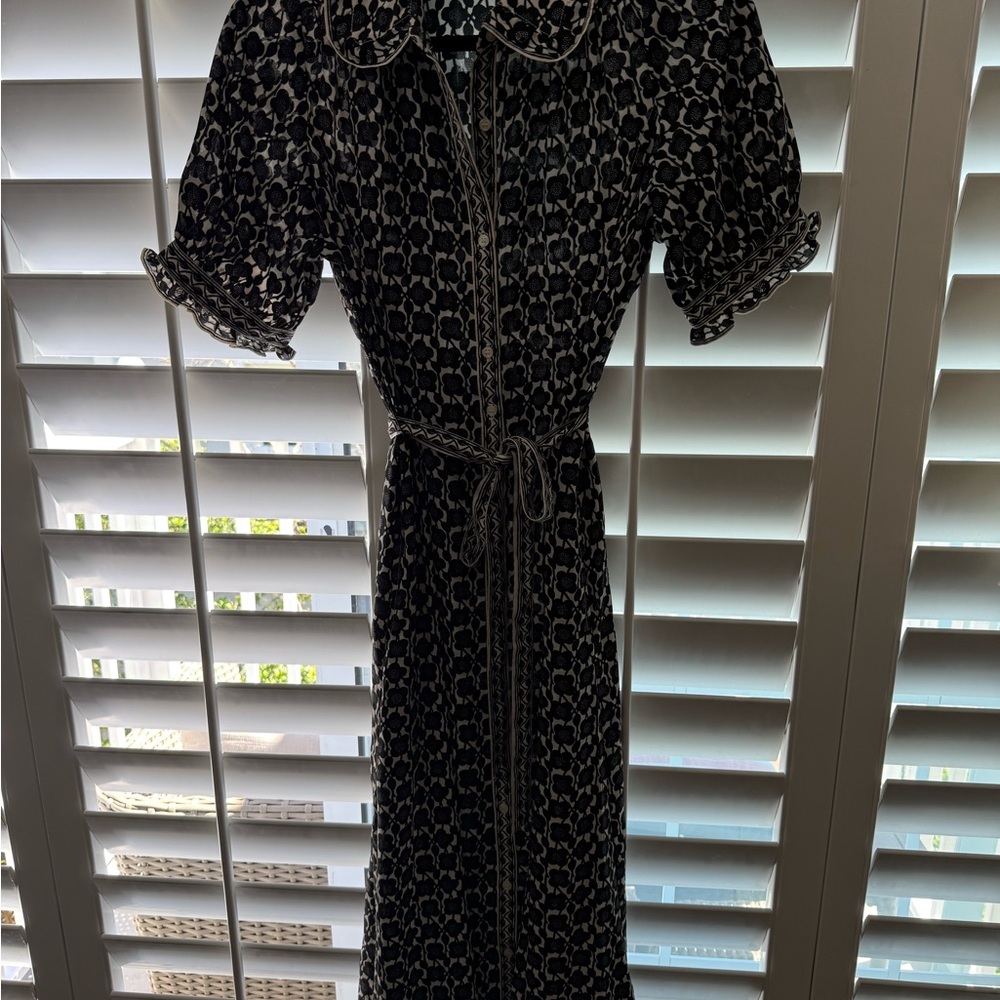 Maxi Black and White Dress button up dress